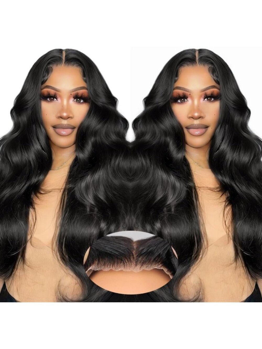 24-Inch Glueless Human Hair Lace Front Wig - Pre-Plucked & Ready to Wear